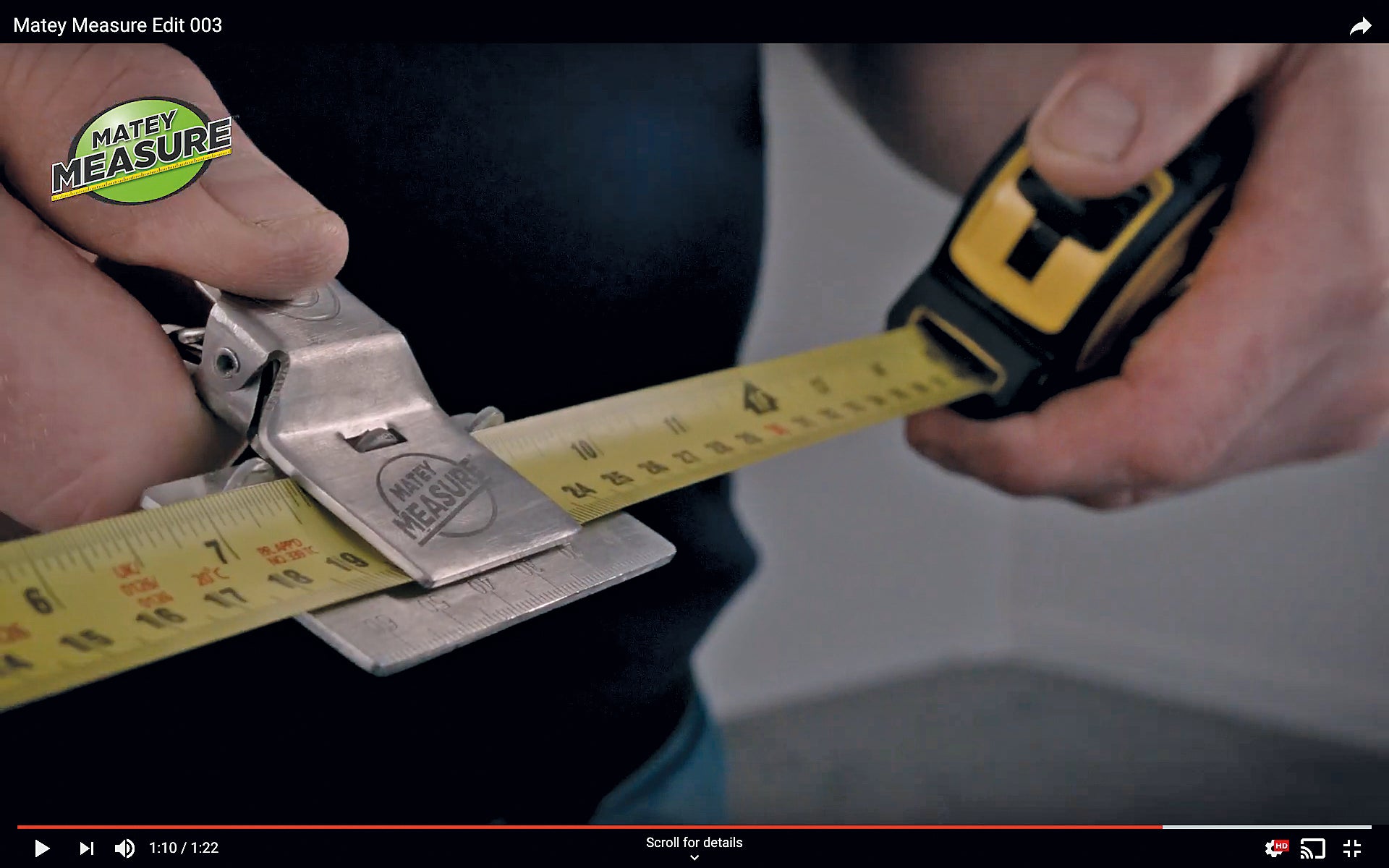 MATEY MEASURE™ tape measure aid. Don't guess it - MATEY